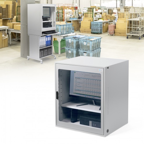 防塵ラック（簡易・W650×D550×H750mm・放熱ファン付き・3P・7個口タップ付属・一括集スイッチ付き）