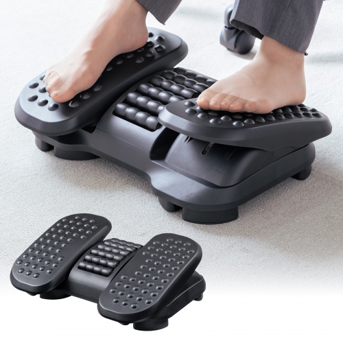 フットレスト（デスク下・足置き台・足踏み運動・マッサージローラー・滑り止め付き・オフィス・家庭）