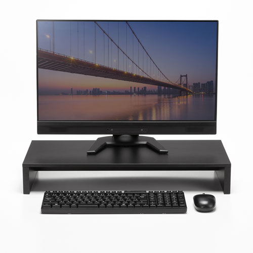 モニター台（机上ラック・卓上・幅59.5cm・奥行28cm・高さ8cm・黒