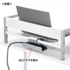 机上液晶モニタスタンド（3段階高さ調整・幅59.5cm・奥行30cm・キーボード収納・書棚・ホワイト）