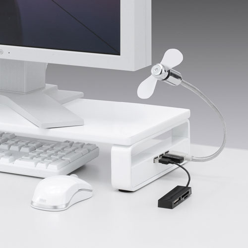 モニター台（USBハブ・机上液晶モニタースタンド・ホワイト・幅60cm