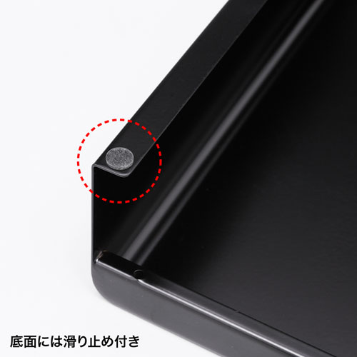 モニター台（机上ラック・卓上・幅60cm・奥行20cm・スチール・黒・USB・電源・コンセント・キーボード収納 ） サンワサプライ MR-LC202BKN