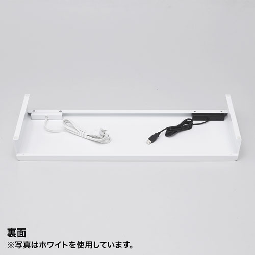 モニター台（机上ラック・卓上・幅60cm・奥行20cm・スチール・黒・USB・電源・コンセント・キーボード収納 ） サンワサプライ MR-LC202BKN