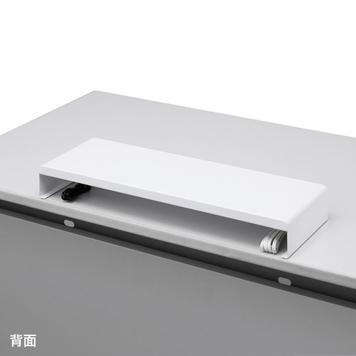 モニター台（机上ラック・卓上・幅60cm・奥行20cm・スチール・白・USB・電源・コンセント・キーボード収納 ） サンワサプライ MR-LC202WN