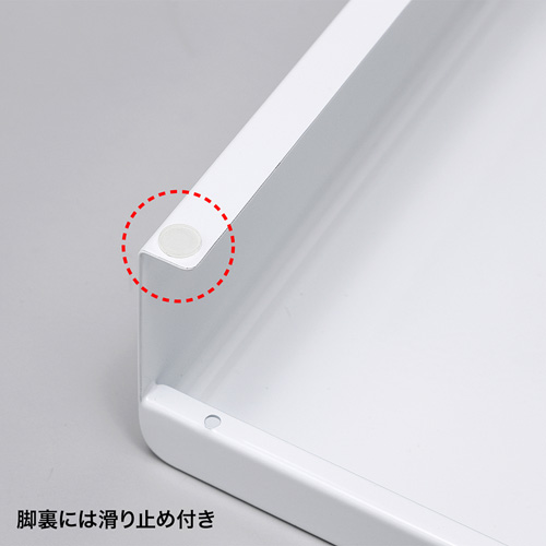 モニター台（机上台・卓上・コンセント・USBポート付き・ホワイト・幅60cm・奥行20cm・充電・スマホ同期・スチール製） サンワサプライ