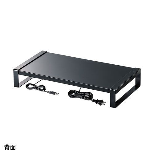 モニター台（机上ラック・机上台・電源・USB・スチール・ブラック) MR-LC204BKN サンワサプライ