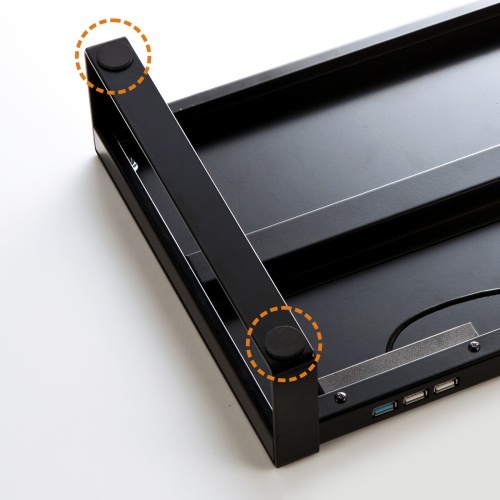 モニター台（机上ラック・机上台・電源・USB・スチール・ブラック) MR-LC204BKN サンワサプライ