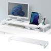 モニター台（机上ラック・卓上・幅100cm・ロング・奥行25cm・スチール・白・USB・電源・コンセント・キーボード収納 ） サンワサプライ MR-LC206WN