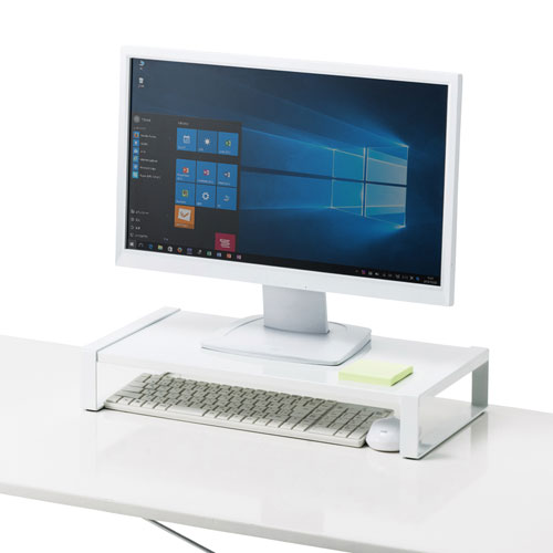 モニター台（机上台・机上ラック・シンプル。幅50cm・奥行25cm・スチール製・ホワイト） MR-LC207WN サンワサプライ