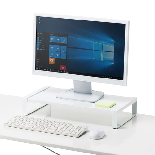 モニター台（机上台・机上ラック・シンプル。幅50cm・奥行25cm・スチール製・ホワイト） MR-LC207WN サンワサプライ