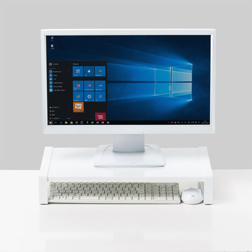 モニター台（机上台・机上ラック・シンプル。幅50cm・奥行25cm・スチール製・ホワイト） MR-LC207WN サンワサプライ