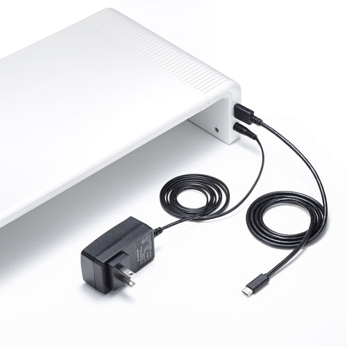 モニター台（USBハブ付き・USB Type-C搭載パソコン用・引き出し付・幅3段階調整対応・机上ラック・ホワイト） MR-LC210CHW サンワサプライ