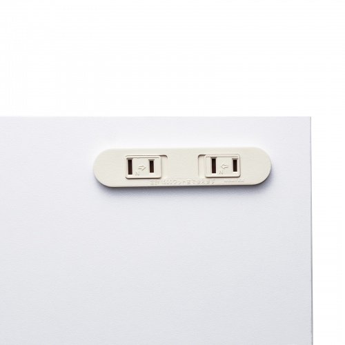 モニター台 （ACコンセント付き・幅100cm・奥行き24cm・木製・モニター下収納・机上台・ホワイト） MR-LC213W