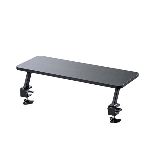 モニター台（机上台・卓上・クランプ固定・ブラック・幅65cm・奥行26cm・キーボード収納・昇降デスク向け・デスク整理） サンワサプライ