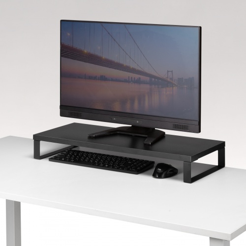 モニター台（幅60cm・奥行24cm・木製天板使用・シンプル・机上ラック・机上台・ブラック） MR-LC312BK サンワサプライ