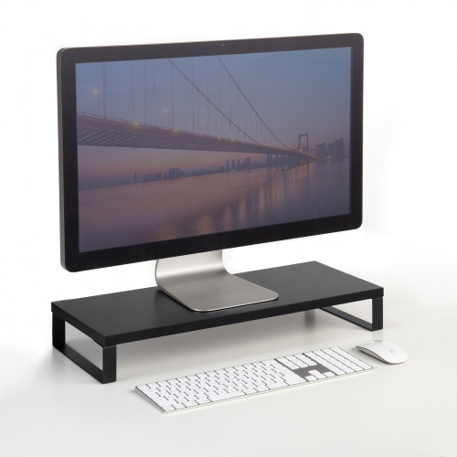 モニター台（幅60cm・奥行24cm・木製天板使用・シンプル・机上ラック・机上台・ブラック） MR-LC312BK サンワサプライ