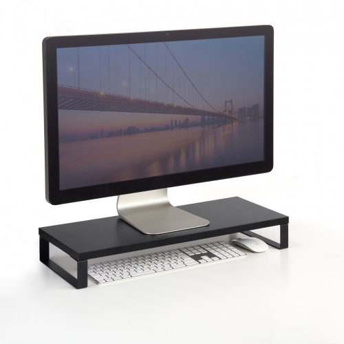 モニター台（幅60cm・奥行24cm・木製天板使用・シンプル・机上ラック・机上台・ブラック） MR-LC312BK サンワサプライ