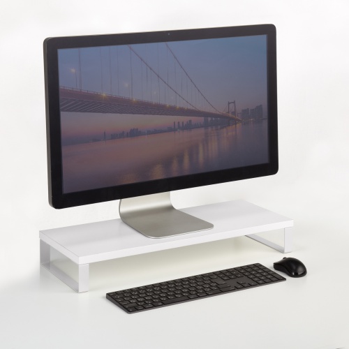 モニター台（幅60cm・奥行24cm・木製天板使用・シンプル・机上ラック・机上台・ホワイト） MR-LC312W サンワサプライ