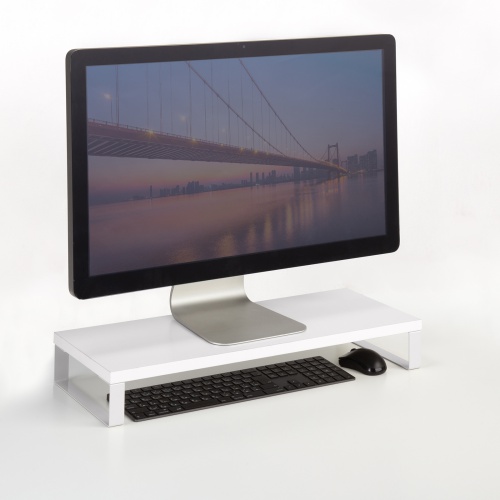 モニター台（幅60cm・奥行24cm・木製天板使用・シンプル・机上ラック・机上台・ホワイト） MR-LC312W サンワサプライ