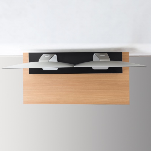 モニター台（幅100cm・奥行24cm・木製天板使用・シンプル・スリムタイプ・机上ラック・机上台・ブラック） MR-LC314BK サンワサプライ