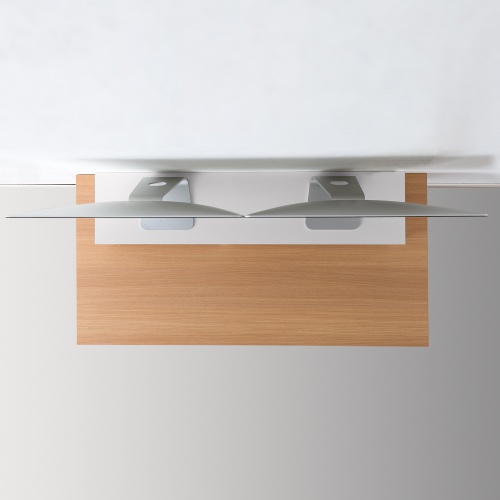 モニター台（幅100cm・奥行24cm・木製天板使用・シンプル・スリムタイプ・机上ラック・机上台・ホワイト） MR-LC314W