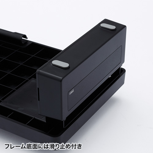 モニター台（机上台・卓上・ブラック・メモポケット・スマホスタンド・3段階高さ調整 ・幅54cm・奥行21cm・キーボード収納） サンワサプライ