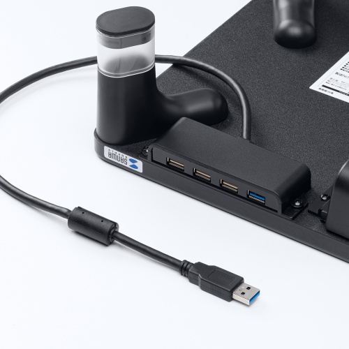 モニター台（机上ラック・卓上・引き出し・幅59cm・木製天板・USB・高さ調整・黒・キーボード収納 ・おしゃれ） サンワサプライ MR-LC805BK