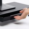 モニター台（机上台・幅59cm・引き出し・USBハブ・USB A×4・高さ2段階調整・モニター下収納・A4収納対応・ブラック）