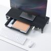 モニター台（机上台・幅59cm・引き出し・USBハブ・USB A×4・高さ2段階調整・モニター下収納・A4収納対応・ブラック）