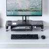 モニター台（机上台・幅59cm・引き出し・USBハブ・USB A×4・高さ2段階調整・モニター下収納・A4収納対応・ブラック）