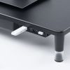 モニター台（机上台・幅59cm・引き出し・USBハブ・USB A×4・高さ2段階調整・モニター下収納・A4収納対応・ブラック）