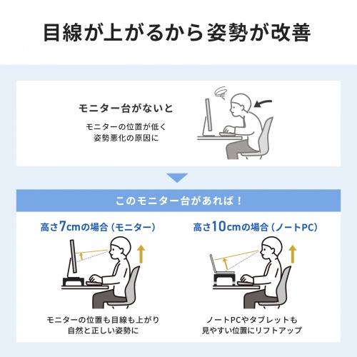 モニター台（机上台・幅59cm・引き出し・USBハブ・USB A×4・高さ2段階調整・モニター下収納・A4収納対応・ブラック）