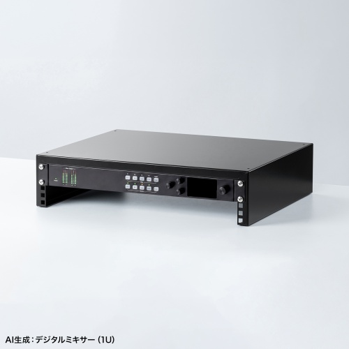 19インチマウント卓上ラック（2U・奥行400mm・EIA規格準拠・スタッキング対応・配信/音響機器収納用）