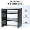 19インチマウント卓上ラック（2U・奥行400mm・EIA規格準拠・スタッキング対応・配信/音響機器収納用）