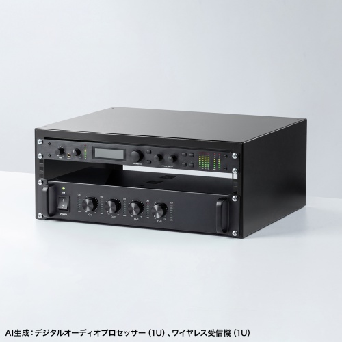 19インチマウント卓上ラック（4U・奥行400mm・EIA規格準拠・スタッキング対応・配信/音響機器収納用）