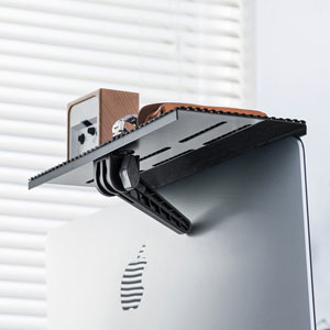 【アウトレット･訳あり・セール】ディスプレイボード(W300mm・滑り止めシート付・収納・ブラック)