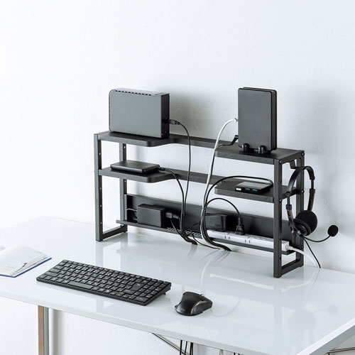 ディスプレイ裏収納ラック（モニター裏収納・棚・配線・ルーター・幅60cm・27～30インチ）