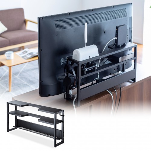 ディスプレイ裏収納ラック（モニター裏収納・棚・配線・ルーター・幅60cm・27～30インチ）