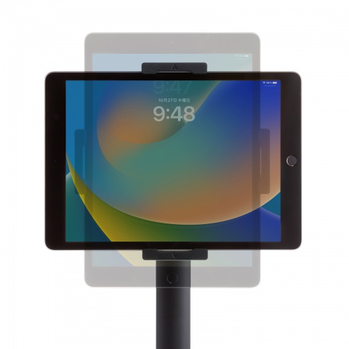 タブレット用フロアスタンド（アーム式・角度・高さ・回転調整可能・デジタルサイネージ・ブラック） MR-TABST21BK サンワサプライ