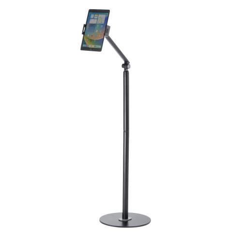 タブレット用フロアスタンド（アーム式・角度・高さ・回転調整可能・デジタルサイネージ・ブラック） MR-TABST21BK サンワサプライ