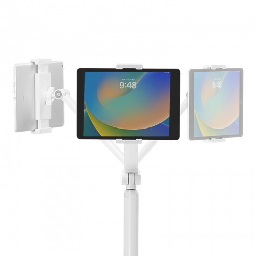 タブレット用フロアスタンド（アーム式・角度・高さ・回転調整可能・デジタルサイネージ・ホワイト） MR-TABST21W サンワサプライ