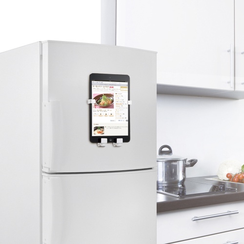 iPad・タブレットホルダー（7～11インチ・厚さ15mmまで・ホワイト）