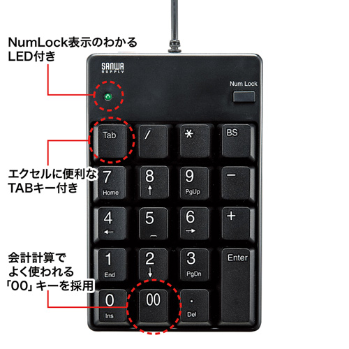 テンキー（USB・ブラック） NT-17UBKN サンワサプライ