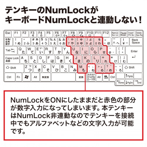 テンキー（USB・Type-Cコネクタ・USB2.0ハブ付き・アイソレーションタイプ・ブラック） NT-18CUHBK サンワサプライ