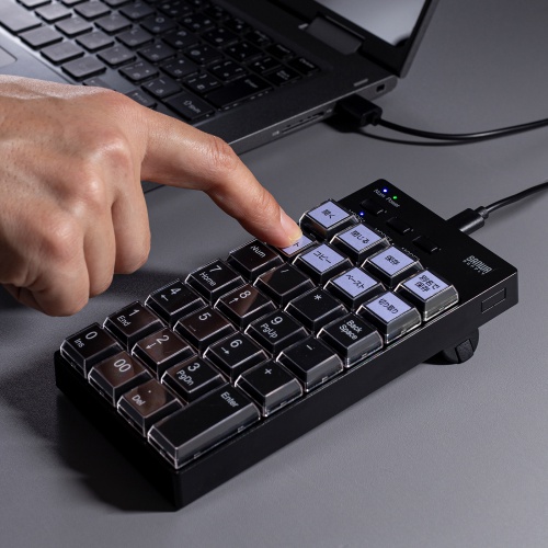 プログラマブルテンキー（有線・左手デバイス・ショートカット・自作・キー割付・27キー・DTM・CAD・USB接続・オンライン配信）