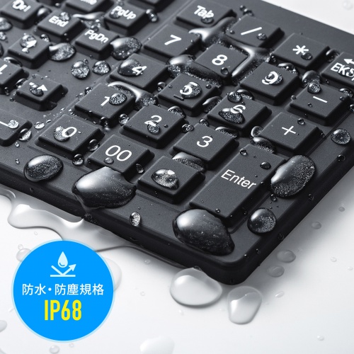 テンキー（防水・防塵ポ・インタ機能付き・抗菌仕様） NT-BS1BK サンワサプライ