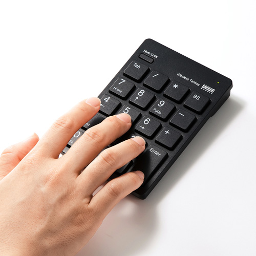ワイヤレステンキー（USB・TAB付・電池・NumLock非連動・ブラック） NT