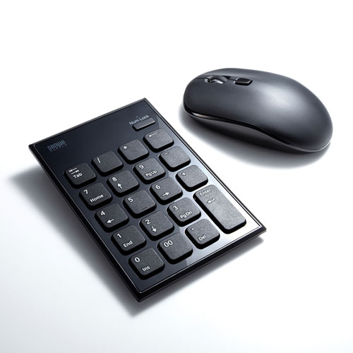 テンキーマウスセット（静音・ワイヤレス・USB接続・ブラック） NT-WL23SETBK サンワサプライ