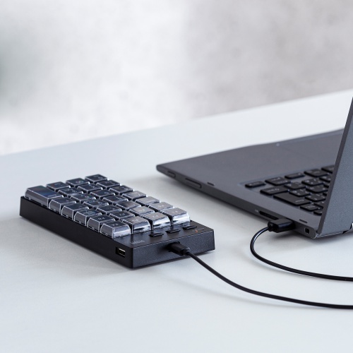 プログラマブルテンキー（無線・2.4GHz・左手デバイス・ショートカット・自作・キー割付・27キー・DTM・CAD・オンライン配信）