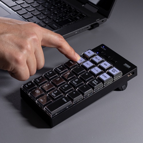 プログラマブルテンキー（無線・2.4GHz・左手デバイス・ショートカット・自作・キー割付・27キー・DTM・CAD・オンライン配信）